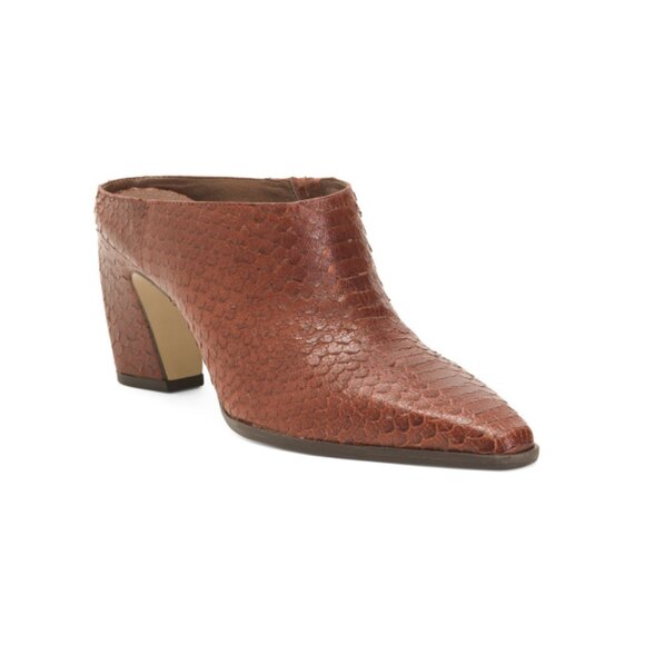 MATISSE Red Made In Brazil Leather Mccarthy Heeled Mules - Picture 1 of 2
